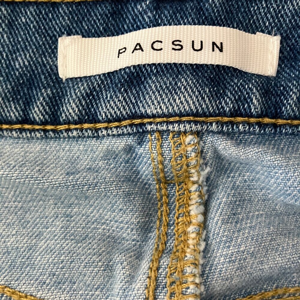 PACSUN Los Angeles High rise straight Blue 2 tones Jeans Size 25 - Picture 5 of 12